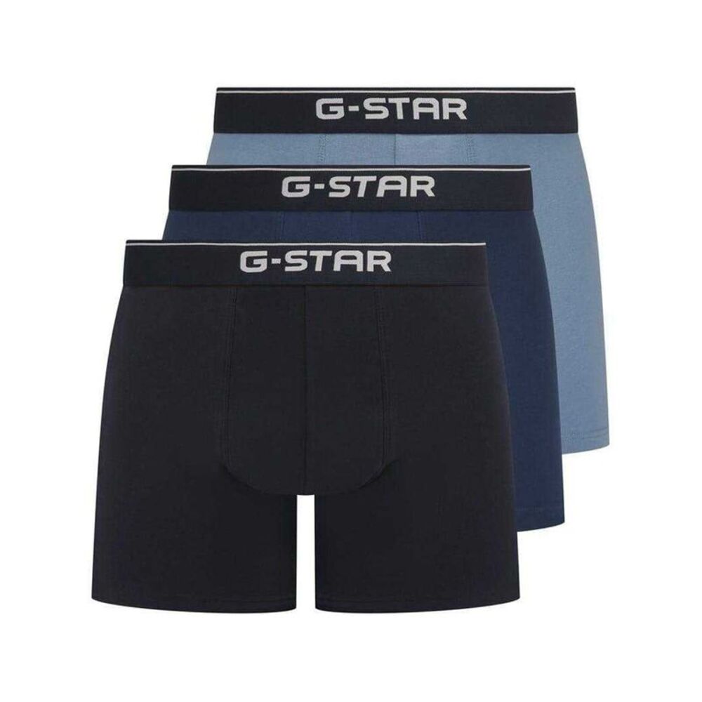 G-Star Mens Plain Boxer Shorts (Pack of 3) / Denim/Dark Denim/Navy